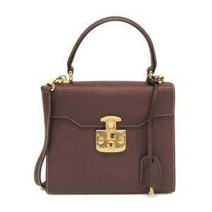 GUCCI Authentic Brown Leather Shoulder Bag